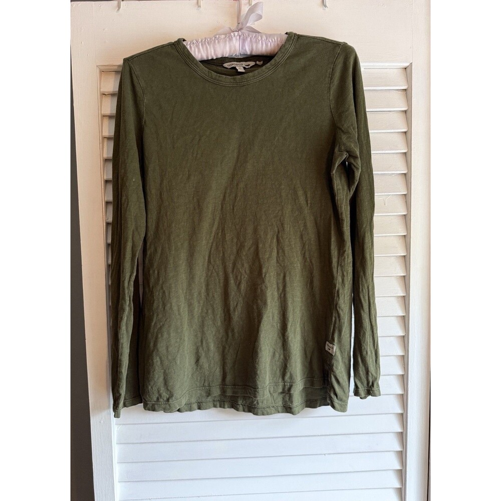 Toad&Co Primo Long Sleeve T-Shirt Women's XS Organic Cotton Olive Green layering